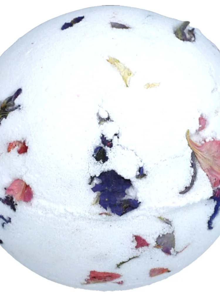A Bomb Cosmetics Fields of Lilac bath bomb with dried petals