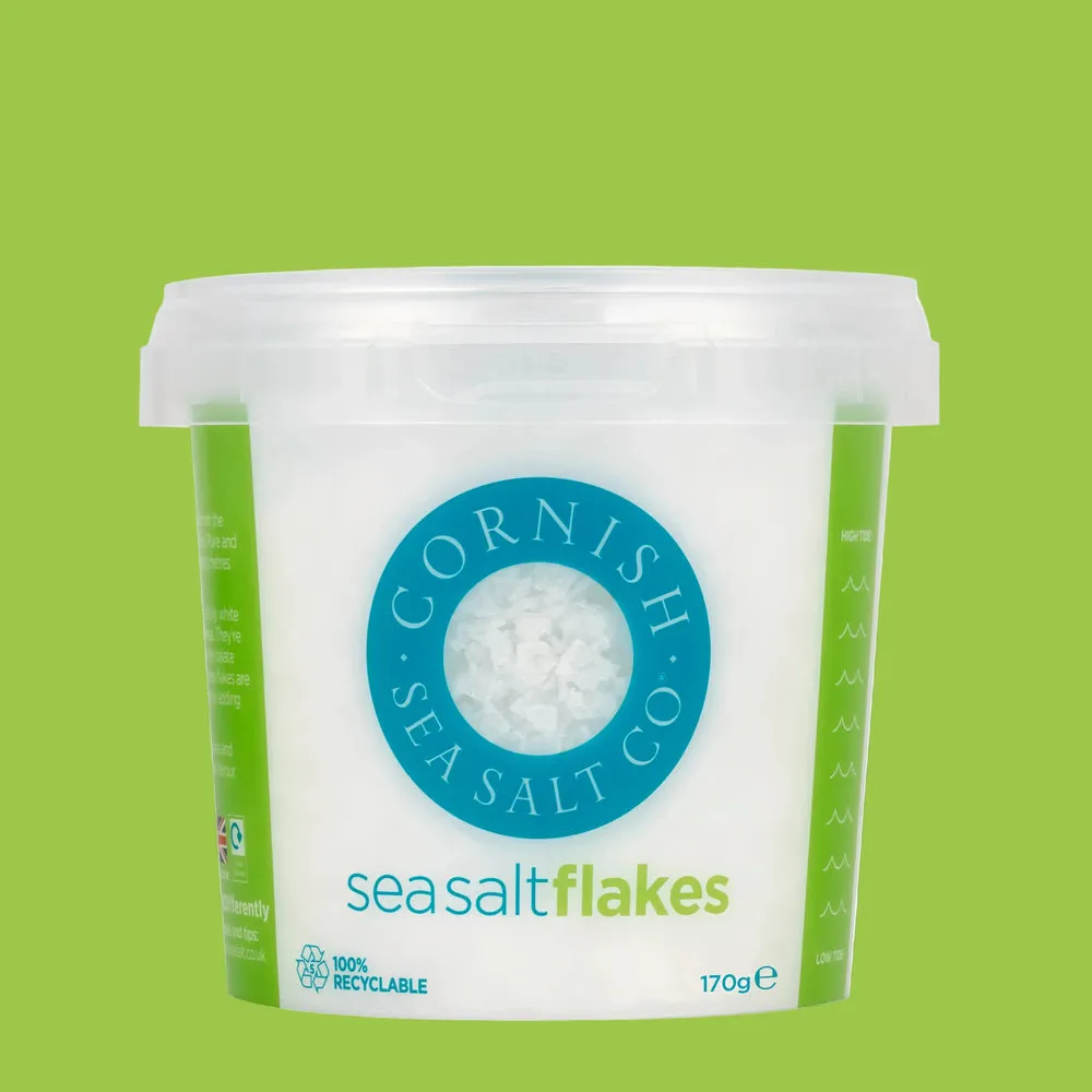 A tub of Cornish Sea Salt flakes