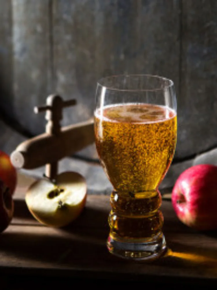 A Dartington Brew Craft cider glass