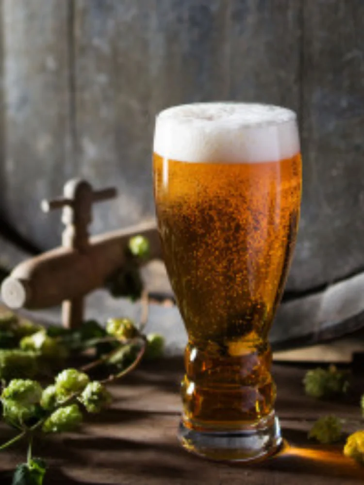 A Dartington Brew Craft real ale glass
